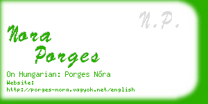 nora porges business card