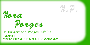 nora porges business card